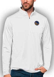 Antigua Golden State Warriors Mens White Tribute Long Sleeve 1/4 Zip Pullover