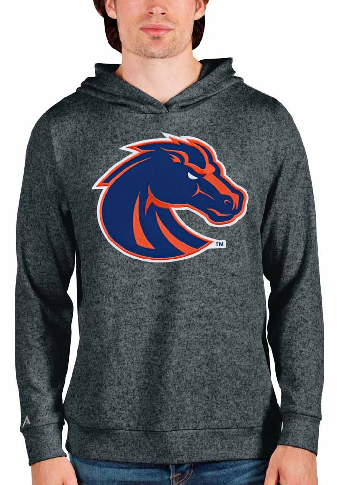 NCAA Boise State Broncos Men's Gray Lightweight Hooded Sweatshirt - S