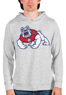 Antigua Fresno State Bulldogs Mens Grey Absolute Long Sleeve Hoodie