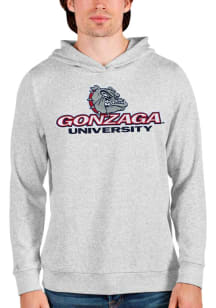 Antigua Gonzaga Bulldogs Mens Grey Absolute Long Sleeve Hoodie