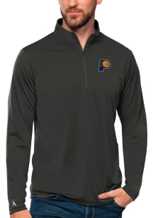 Antigua Indiana Pacers Mens Grey Tribute Long Sleeve 1/4 Zip Pullover