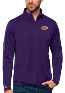 Antigua Los Angeles Lakers Mens Purple Tribute Long Sleeve 1/4 Zip Pullover