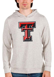 Antigua Texas Tech Red Raiders Mens Oatmeal Full Front Absolute Long Sleeve Hoodie