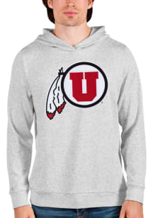 Antigua Utah Utes Mens Grey Absolute Long Sleeve Hoodie