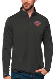 Antigua New York Knicks Mens Grey Tribute Long Sleeve 1/4 Zip Pullover