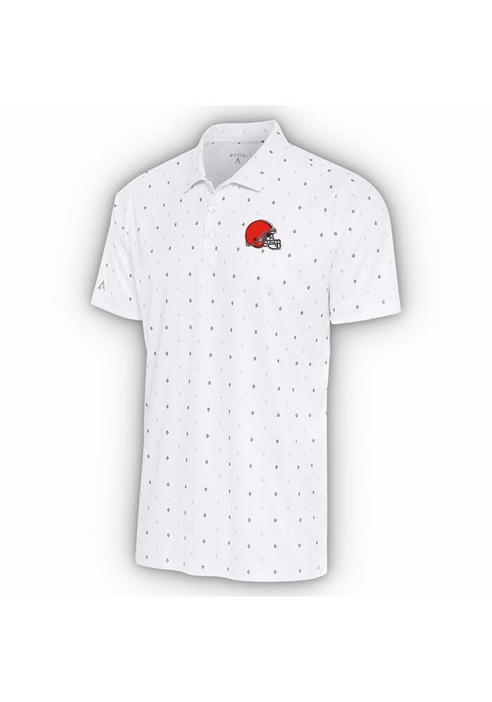 Men's Antigua White Cleveland Browns 19th Hole Polo