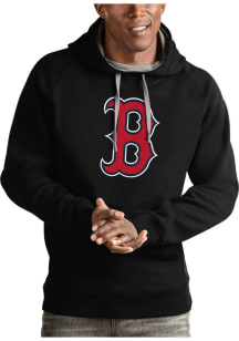 Antigua Boston Red Sox Mens Black Full Front Victory Long Sleeve Hoodie