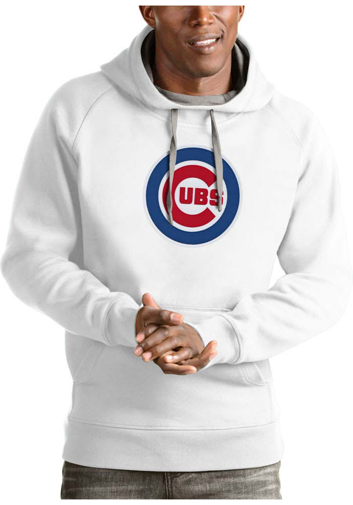 Antigua Chicago Cubs Mens White Victory Long Sleeve Hoodie