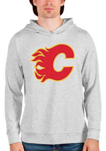 Antigua Calgary Flames Mens Grey Absolute Long Sleeve Hoodie