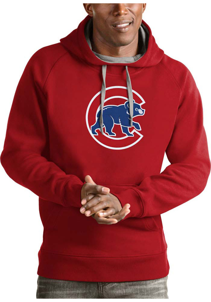 Antigua Chicago Cubs Red Victory Long Sleeve Hoodie, Red, 52% Cot / 48% Poly, Size L, Rally House