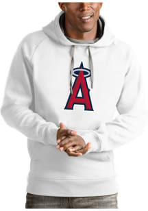 Antigua Los Angeles Angels Mens White Victory Long Sleeve Hoodie