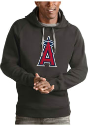 Antigua Los Angeles Angels Mens Charcoal Victory Long Sleeve Hoodie