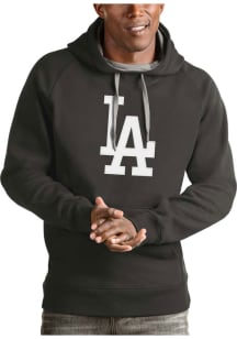 Antigua Los Angeles Dodgers Mens Charcoal Full Front Victory Long Sleeve Hoodie