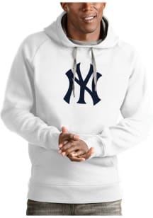 Antigua New York Yankees Mens White Victory Long Sleeve Hoodie