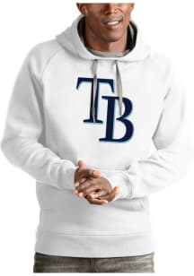 Antigua Tampa Bay Rays Mens White Full Front Victory Long Sleeve Hoodie