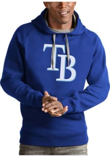Antigua Tampa Bay Rays Mens Blue Full Front Victory Long Sleeve Hoodie