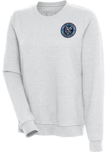 Antigua New York City FC Womens Grey Action Crew Sweatshirt