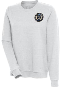 Antigua Philadelphia Union Womens Grey Action Crew Sweatshirt