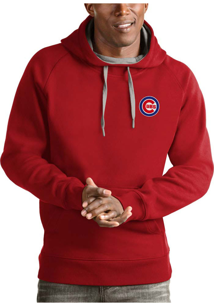 Antigua Chicago Cubs Mens Red Victory Long Sleeve Hoodie