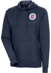 Antigua Chicago Fire Womens Navy Blue Action Hooded Sweatshirt