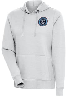 Antigua New York City FC Womens Grey Action Hooded Sweatshirt