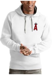 Antigua Los Angeles Angels Mens White Victory Long Sleeve Hoodie