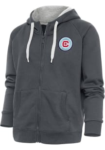 Antigua Chicago Fire Womens Charcoal Victory Long Sleeve Full Zip Jacket