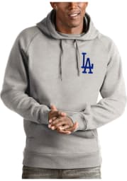 Antigua Los Angeles Dodgers Mens Grey Victory Long Sleeve Hoodie