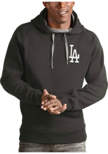 Antigua Los Angeles Dodgers Mens Charcoal Victory Long Sleeve Hoodie