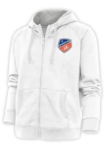 Antigua FC Cincinnati Womens White Victory Long Sleeve Full Zip Jacket