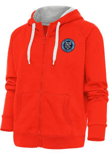 Antigua New York City FC Womens Orange Victory Long Sleeve Full Zip Jacket