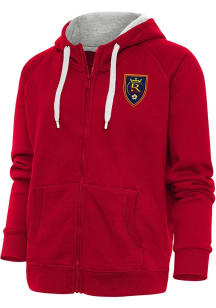 Antigua Real Salt Lake Womens Red Victory Long Sleeve Full Zip Jacket