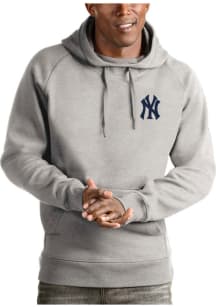 Antigua New York Yankees Mens Grey Victory Long Sleeve Hoodie