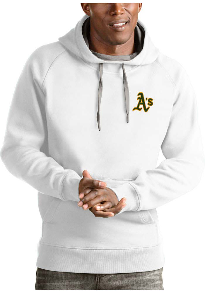 Men's Antigua Green Oakland Athletics Victory Pullover Hoodie