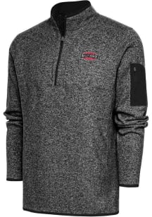 Antigua Rally House Mens Black Employee Fortune Long Sleeve 1/4 Zip Pullover