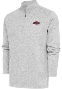 Antigua Rally House Mens Grey Employee Fortune Long Sleeve 1/4 Zip Pullover
