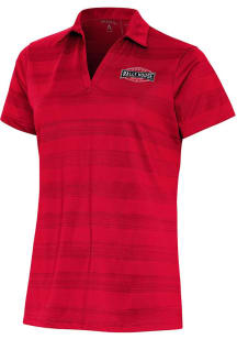 Antigua Rally House Womens Red Employee Compass Short Sleeve Polo Shirt