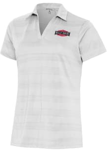 Antigua Rally House Womens White Employee Compass Short Sleeve Polo Shirt