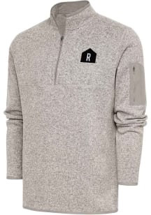 Antigua Rally House Mens Oatmeal Employee Fortune Long Sleeve 1/4 Zip Pullover