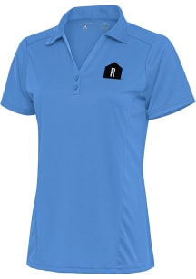 Antigua Rally House Womens Blue Employee Tribute Short Sleeve Polo Shirt