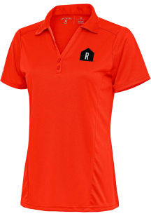 Antigua Rally House Womens Orange Employee Tribute Short Sleeve Polo Shirt