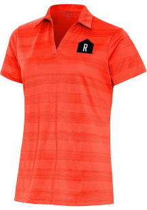 Antigua Rally House Womens Orange Employee Compass Short Sleeve Polo Shirt
