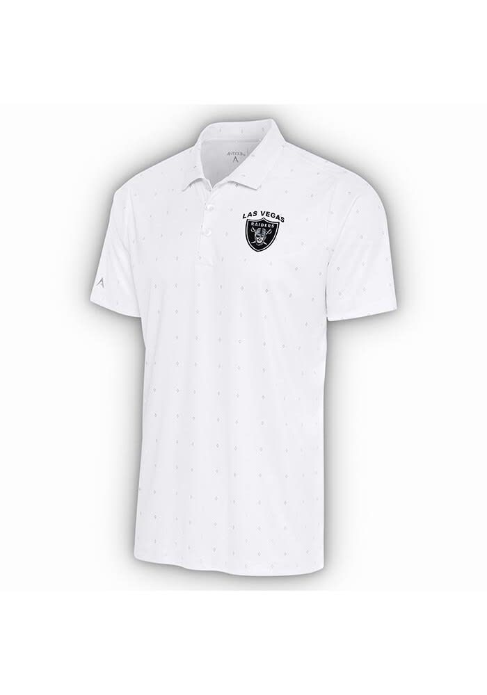 Antigua Men's Las Vegas Raiders Compass Black Polo