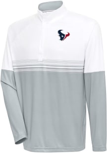 Antigua Houston Texans Mens White Bender Long Sleeve 1/4 Zip Pullover