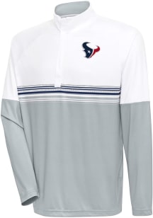 Antigua Houston Texans Mens White Bender Long Sleeve 1/4 Zip Pullover