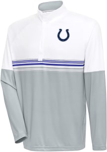 Antigua Indianapolis Colts Mens White Bender Long Sleeve 1/4 Zip Pullover