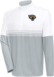 Antigua Jacksonville Jaguars Mens White Bender Long Sleeve 1/4 Zip Pullover