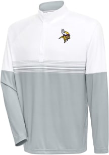 Antigua Minnesota Vikings Mens White Bender Long Sleeve 1/4 Zip Pullover