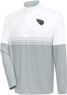 Antigua Tennessee Titans Mens White Bender Long Sleeve 1/4 Zip Pullover