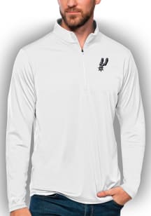 Antigua San Antonio Spurs Mens White Tribute Long Sleeve 1/4 Zip Pullover